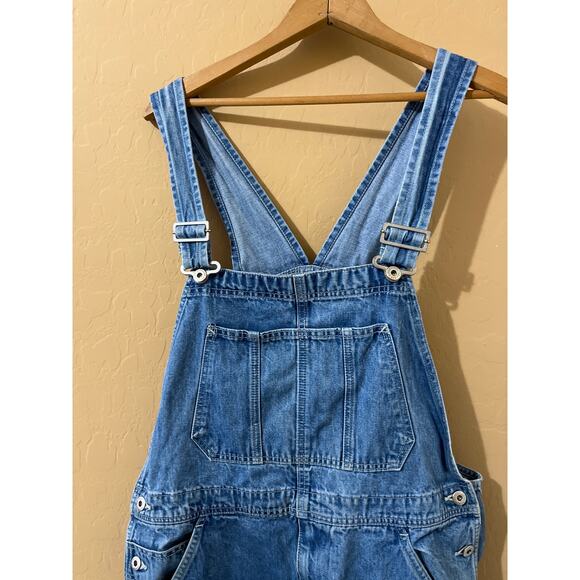 Gap Cargo Wide Leg Bib Overalls M Denim Blue Jean Country Farmhouse Boho  Hippie - Picture 3 of 6